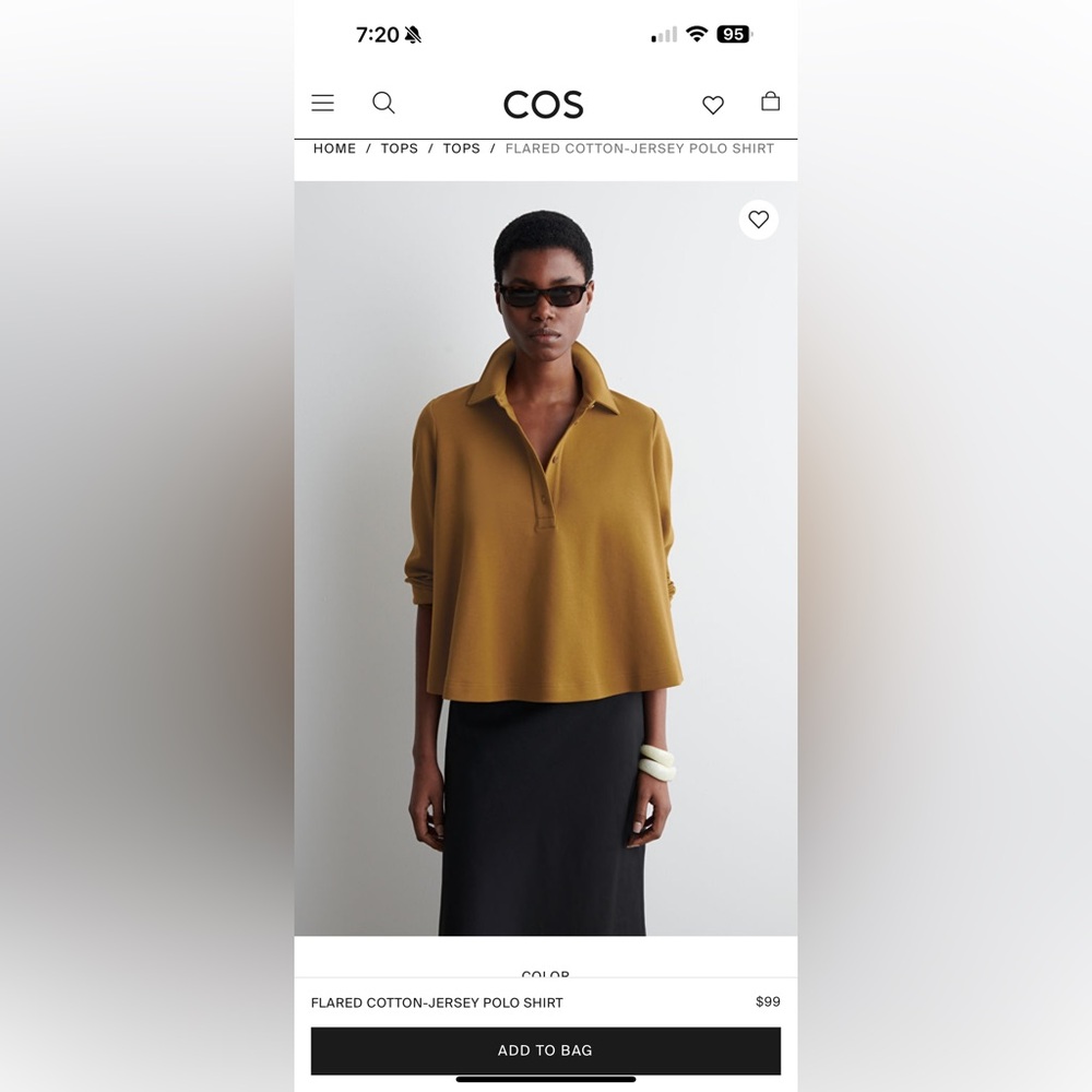 COS Mustard Button Down Shirt
